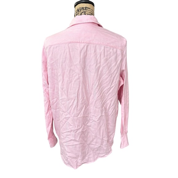 Frank & Eileen Eileen Button Up Shirt Italian Cashmere Touch Pink Size Small - Picture 3 of 9